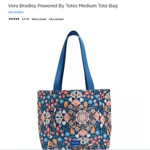 NWT Vera Bradley Powered By Totes Blue Floral Medium Totes Bag